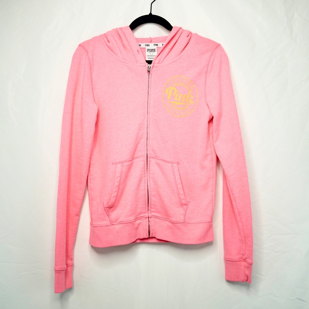 PINK Victoria's Secret Logo Hoodie Jacket Size Sm - Picture 6 of 8